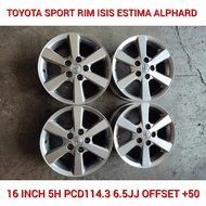 Toyota Sport Rim 16 INCH 5H PCD114.3 6.5JJ Offset +50 For Toyota Isis Estima Previa Alphard Vellfire Mark-X Noah Voxy