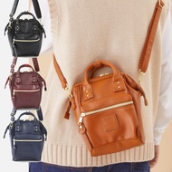 のanelloの Japanese mini Lotte bag PU oblique satchel leather one shoulder bag female university open oblique back handbag shopping