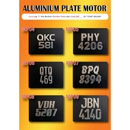 Aluminium Plat Nombor Motor / Nombor Plate Ketuk / Aluminium Emboss / Number Plate Moto