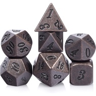 JIYAN2866 D4 D6 D8 D10 D12 D20 Metal Dice Set Metal Multicolor Polyhedral Dice Creative Polyhedral S