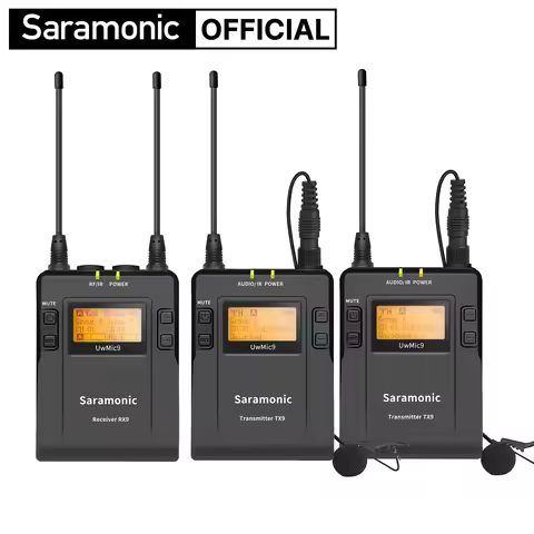 Saramonic UWMIC9 Kit1/2 UHF Wireless Lavalier Lapel Microphone for Smartphone DSLR Cameras Sony Camc