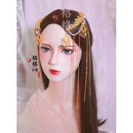 [Huangyue] Hair Crown Hair Accessories Forehead Accessories Exotic Headwear Rich Hanfu Forehead Chain Forehead Accessories