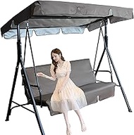 Swing Canopy Replacement Cover and Swing Cushion Cover,Waterproof 2 and 3 Seater Swing Top Cover and