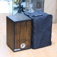 JP Percussion Cajon Box Snare - Acoustic Electric Cajon with Bonus Bag