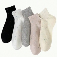 1/3/5/10 Pairs Of Random Women's Casual Socks, Boat Socks, Colored Socks, White Socks, Cute Girl Soc