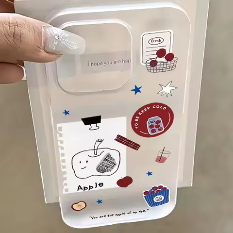 Cherry Internet Celebrity Trend Tag Phone Case For iPhone 17 AIR 16 E 15 14 13 12 11 XR PRO XS MAX 7