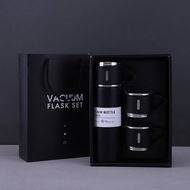 Portable Vacuum Flask Bottle Cup Set Stainless Steel Thermos Bottle Botol Flask Vakum Set Cawan Kelu