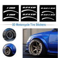 JDM Sticker Tyre Tire Letter Sticker 3D Tire Sticker PVC Waterproof Decorative Sticker Motorcycle 3D
