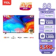 TCL ทีวี 43 นิ้ว LED 4K UHD   รองรับ WiFi รุ่น 43T635 ระบบปฏิบัติการ & Youtube, Voice search