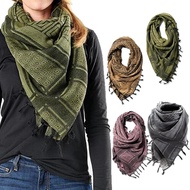 【Seasonal Sale】 Shemagh Cotton Arab Keffiyeh Tactical Scarf Neck Face Wrap 108*108cm For Camping Hik