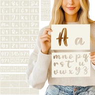 50PCS Calligraphy Stencil Alphabet - Reusable Cursive Stencil Alphabet Includes Letters Numbers