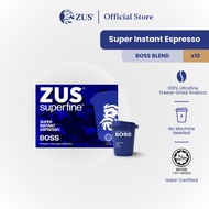 ZUS® Superfine - Freeze Dried Instant Espresso Portable Coffee - Boss Blend - 10 Capsules