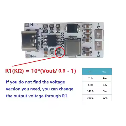 3.5A USB C TYPE-C to DC 6V 8.4V 9V 12V Step-Up DC-DC Boost Converter Power Supply for QC PD High Pow