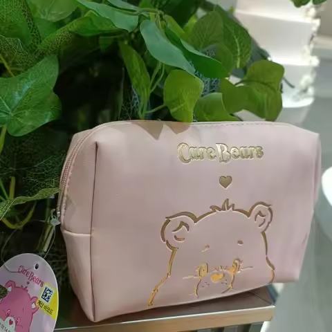 Genuine Care Bears Premium Light Luxury PU Toiletries Bag Portable Travel Makeup Storage Bag