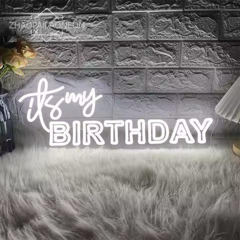 It's My Birthday Neon Led Sign Happy Birthday Led Neon Lights Home Art Room Wall Decor Birthday Part