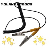 YOLA Anti-Static ESD Grounding Cable, Black PU,Metal Coiled Cord, 180cm / 71" Male-to-Female 2mm wit