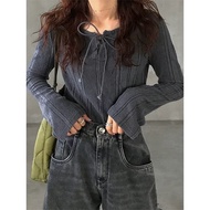 K683A Long-Sleeved Lace-Up Casual Top - Perfect Fit for Autumn & Spring Wear