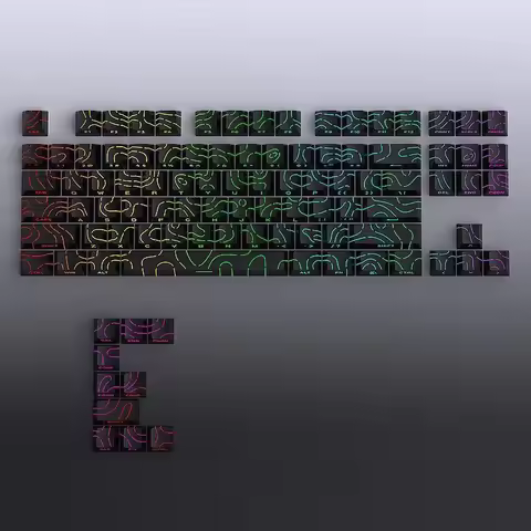 Keycaps 4.0 Version Shine Through 97 Key PBT Profile Side Print Backlit For MX Gamer Mechanical Keyb