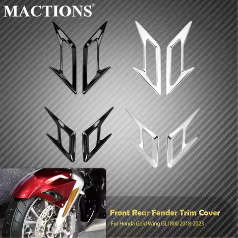 Motorcycle Front Rear Fender Side Panel Vent Trim Covers Black/Chrome For Honda Gold Wing GL1800 GL 