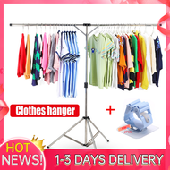 [Free Gift]Retractable Laundry Drying Rack Expandable Stainless Cloth Drying Hanging Rack Garment Rack Foldable Adjustable Clothes Drying Hanger Stand 125-185cm Scalable Rak Gantung Baju Penyidai Penjemur Baju 落地晾衣架