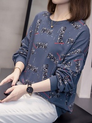 เสื้อฮู้ดคอกลมแขนยาวผ้าฝ้ายแท้ไซส์ใหญ่ แฟชั่นลำลอง ทรงหลวม ทรงเข้ารูป เสื้อผ้าทำงานฤดูใบไม้ร่วง 2023