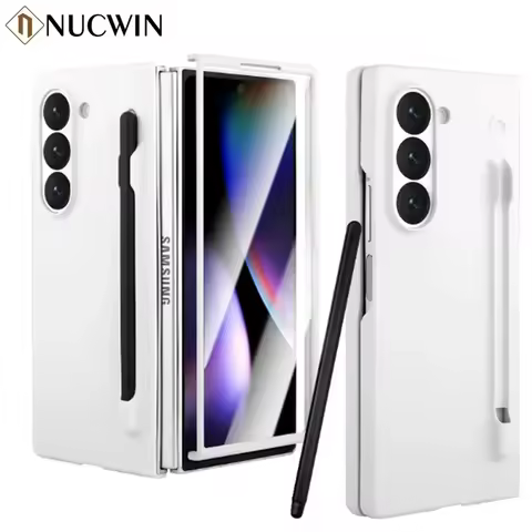 For Samsung Galaxy Z Fold 5 6 7 Case S Pen and S Pen Holder Matte Solid Color For Galaxy Z Fold6 7 S