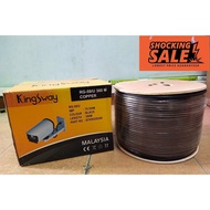 ⚡️SHOCKING SALE⚡️ ONE BOX 300M KINGSWAYS RG59 U CABLE 28×28×21CM IMP 75 OHM BLACK WAYAR SIGNAL CCTV 