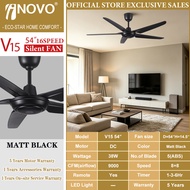 INOVO V15 / F35 DC Motor Ceiling Fan 54/56" 5Blade 16Speed 9600CFM Remote Control 5 years warranty