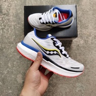 2023 New Saucony Triumph White Blue Orange Shock Absorption Sneakers Running shoes