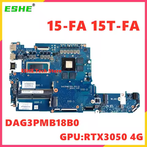 DAG3PMB18B0 For HP Victus 15-FA 15T-FA Notebook Motherboard CPU i5-12450H i7-12650H GPU RTX3050 4GB 
