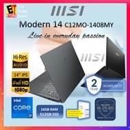 MSI LAPTOP MODERN 14 C12MO-1408MY CREATOR (intel i7-1255U/16GB/ 512GB SSD/14″ IPS FHD/IRIS XE GRAPHI