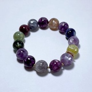 天然礦石 頂級彩祖母晶 12.6 mm 手鍊