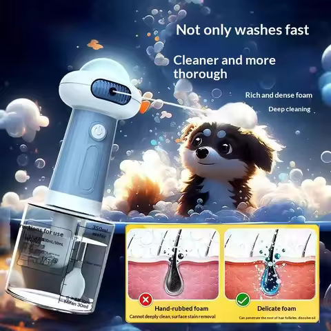 Pet Bath Foaming Machine, Shampoo Bubble Machine, Dog & Cat Bathing Shampoo Foamer