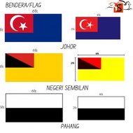 BENDERA NEGERI JOHOR / NEGERI SEMBILAN / PAHANG KAIN COTTON/POLYMESH/POLYSTER 3X6/2X4 (READY STOCK)
