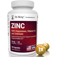 Dr. Berg Zinc 30mg Enhanced 60 Capsules with Magnesium, Vitamin D3, Selenium, & Copper - Zinc Supple