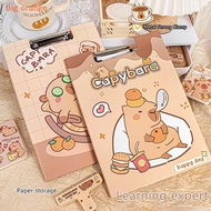 [Big orange] Cartoon Cute Capybara File Folder Fashion File Storage Board Clip Folder Document Paper