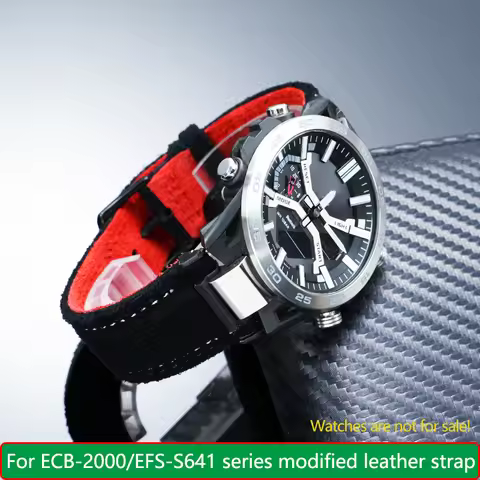 ECB-2000 suede cowhide watch band for Casio EDIFICE series watches ECB-2000/EFS-S641 Specialized con