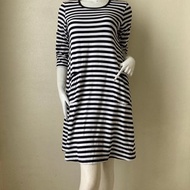 MARIMEKKO Made in Finland Dress Cotton White and Black Striped Size XS