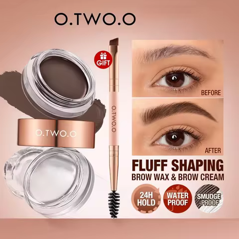 O.TWO.O Eyebrow Pomade 2-in-1 Brow Gel Wax Waterproof Long Lasting Creamy Texture Eye Brow Tint Enha