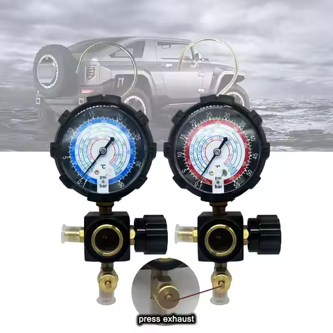 R410a Diagnostic Manifold Freon Gauge Set High Pressure A/C Refrigeration Tool for R22/R410A/R134A w