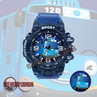 Jam Tangan Anak Laki Laki Tayo 02 Sport Anti Air FREE Baterai Cadangan