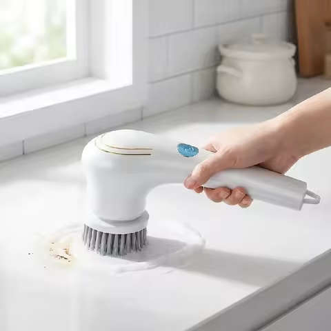 Electric Grease Scrubber, Rechargeable Powerful Cleaning Brush, Handheld Cordless Cleaner for Kitche