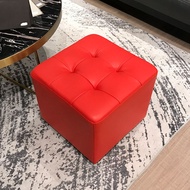 Stool ที่นั่งแบบนุ่มหนังแท้สำหรับใช้ในบ้าน ที่นั่งโซฟา ที่วางเท้า ที่นั่งเล็ก เสื้อผ้าตกแต่ง ที่นั่ง