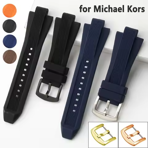 Soft Silicone Watch Strap 29mmx13mm for Michael Kors MK8184 MK8729 MK9020 Watchband Sport Waterproof