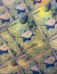 Pokémon 高質同人閃卡 睡眠卡比獸與初代御三家 (折光彩閃有紋路)