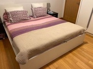 FREE DELIVERY‼️IKEA King size 180x200cm Ottoman bed white hydraulic storage bed frame Malm 宜家6呎加特大雙人