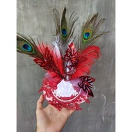 Peacock feather headpiece