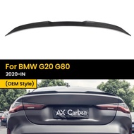 Automotive Dry Carbon Real Carbon Fiber Trunk Spoiler Wing For BMW G20 G80 2020-IN OEM Style Boot Li