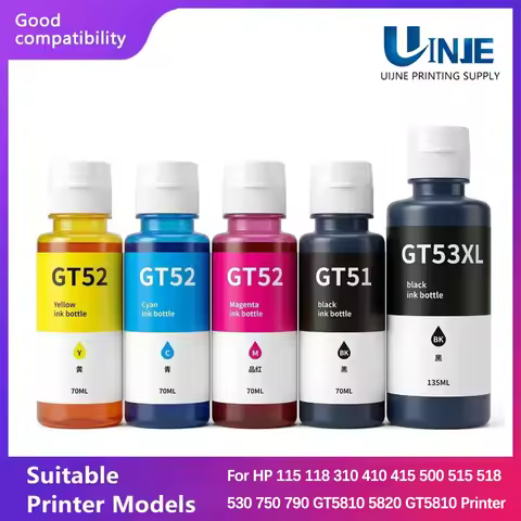 GT52 GT53 Refill Ink For HP GT51 GT52 GT53XL Ink For HP 115 118 310 410 415 500 515 518 530 750 790 