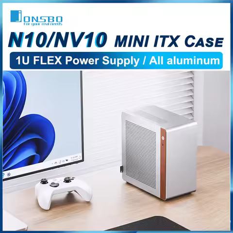 JONSBO N10/NV10 ITX MINI Case Aluminum Alloy 1U FLEX Power Supply Desktop Office Computer Chassis